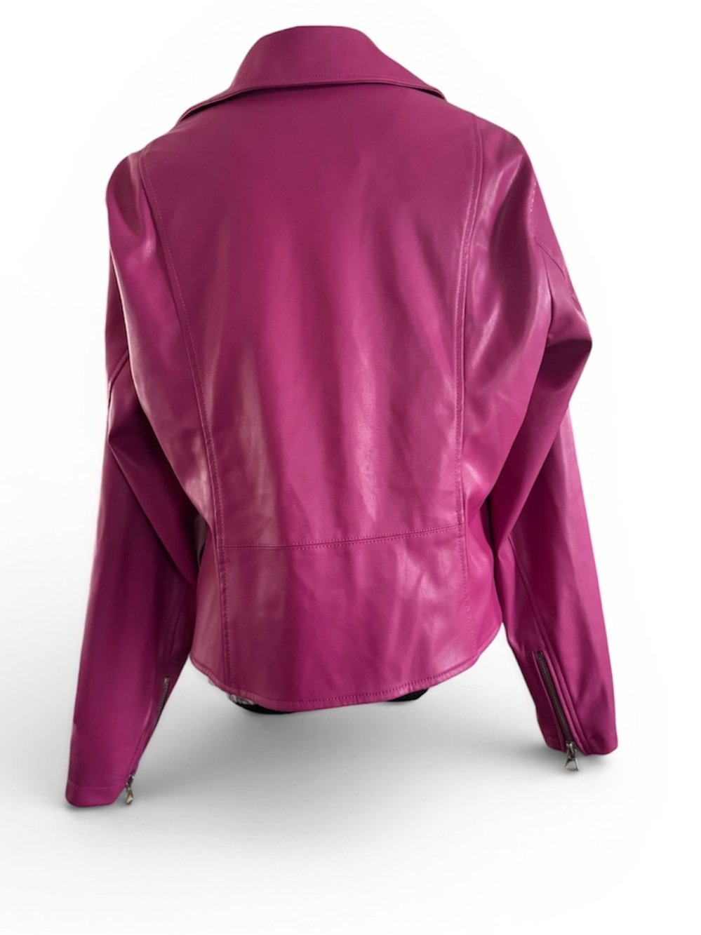 Torrid Women's Magenta Faux Leather Moto Jacket. Size 1X - Picture 2 of 4